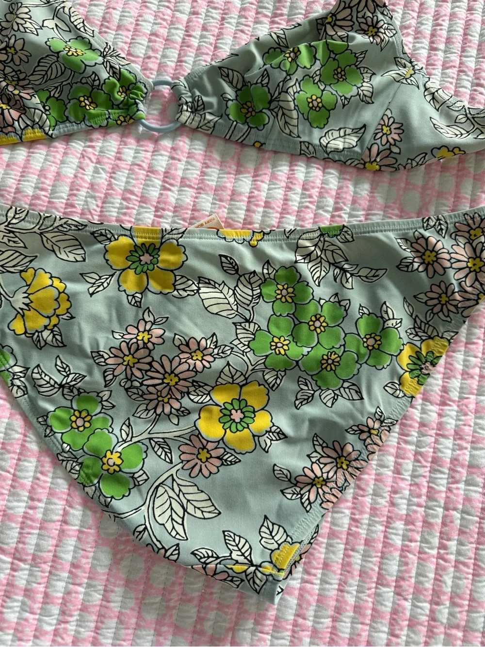 Tory Burch Floral Bikini Set in Mint Green and Lime